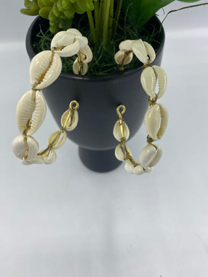 Princess Mounira Brass Cowries Earrings