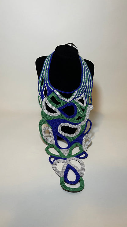 Lion Mountain Statement Embroidered forged necklace