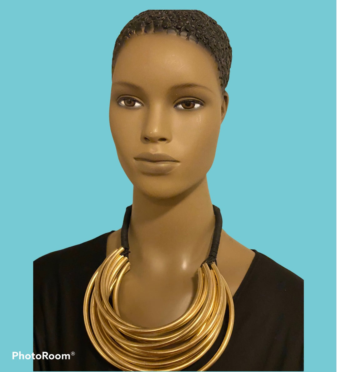 QUEEN N’KAMA Brass Pipe With Cord Necklace