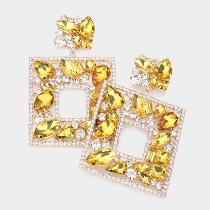 Elegant  Crystal Square Earrings