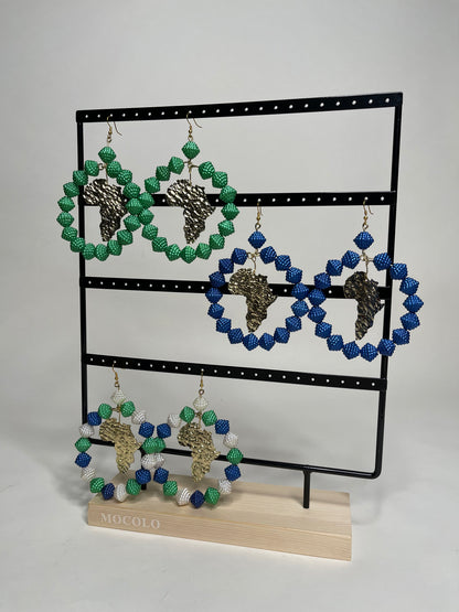 King Jimmy Beaded Earrings With The Map Of Africa