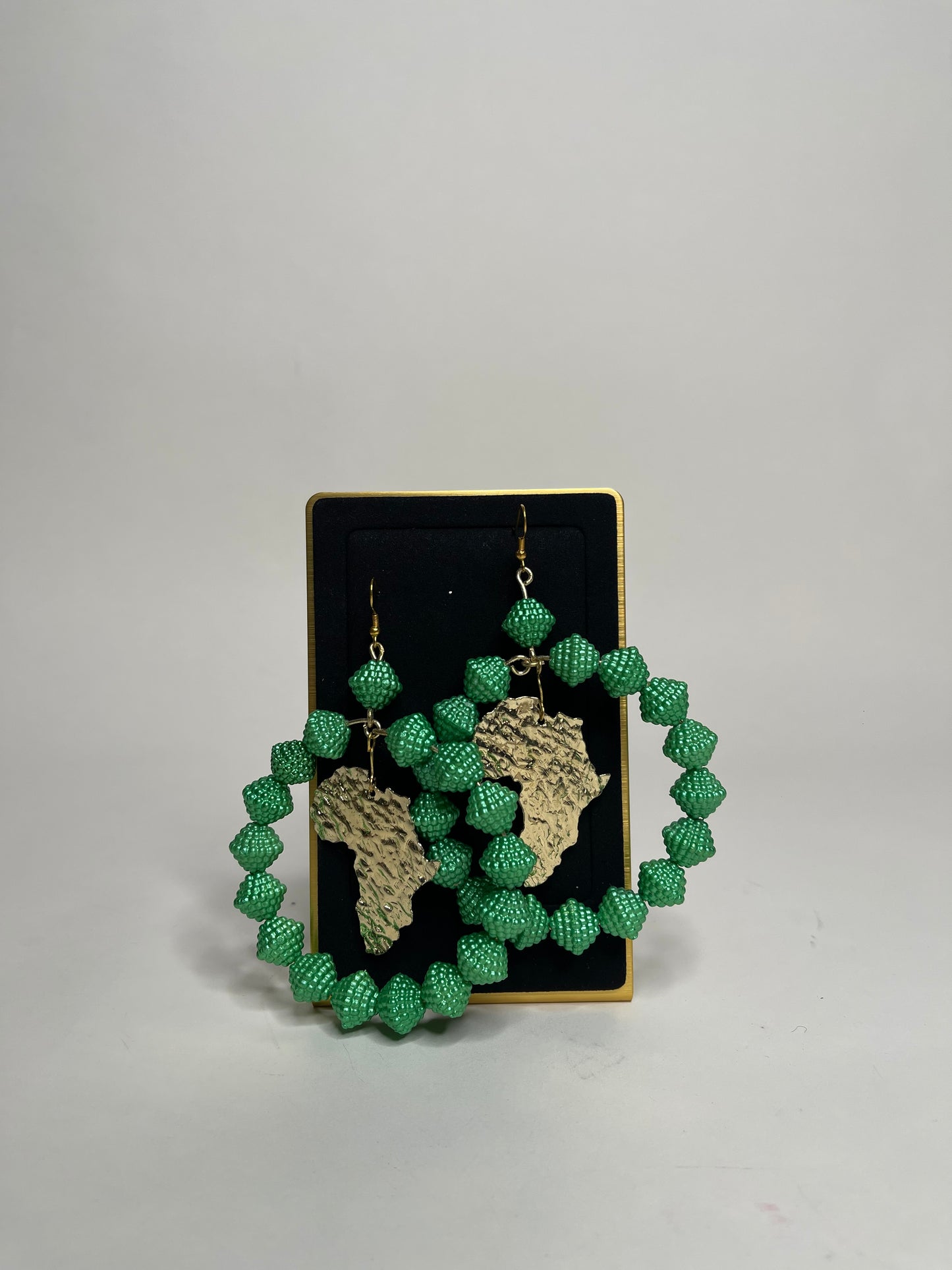 King Jimmy Beaded Earrings With The Map Of Africa