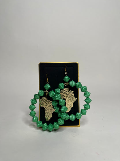 King Jimmy Beaded Earrings With The Map Of Africa