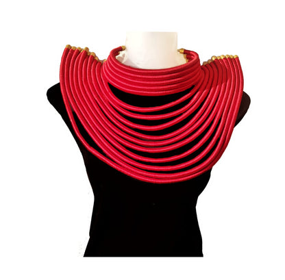 Princess Amina Of Port Loko Tribal Collar Cord Neck Ring with Magnetic Closure