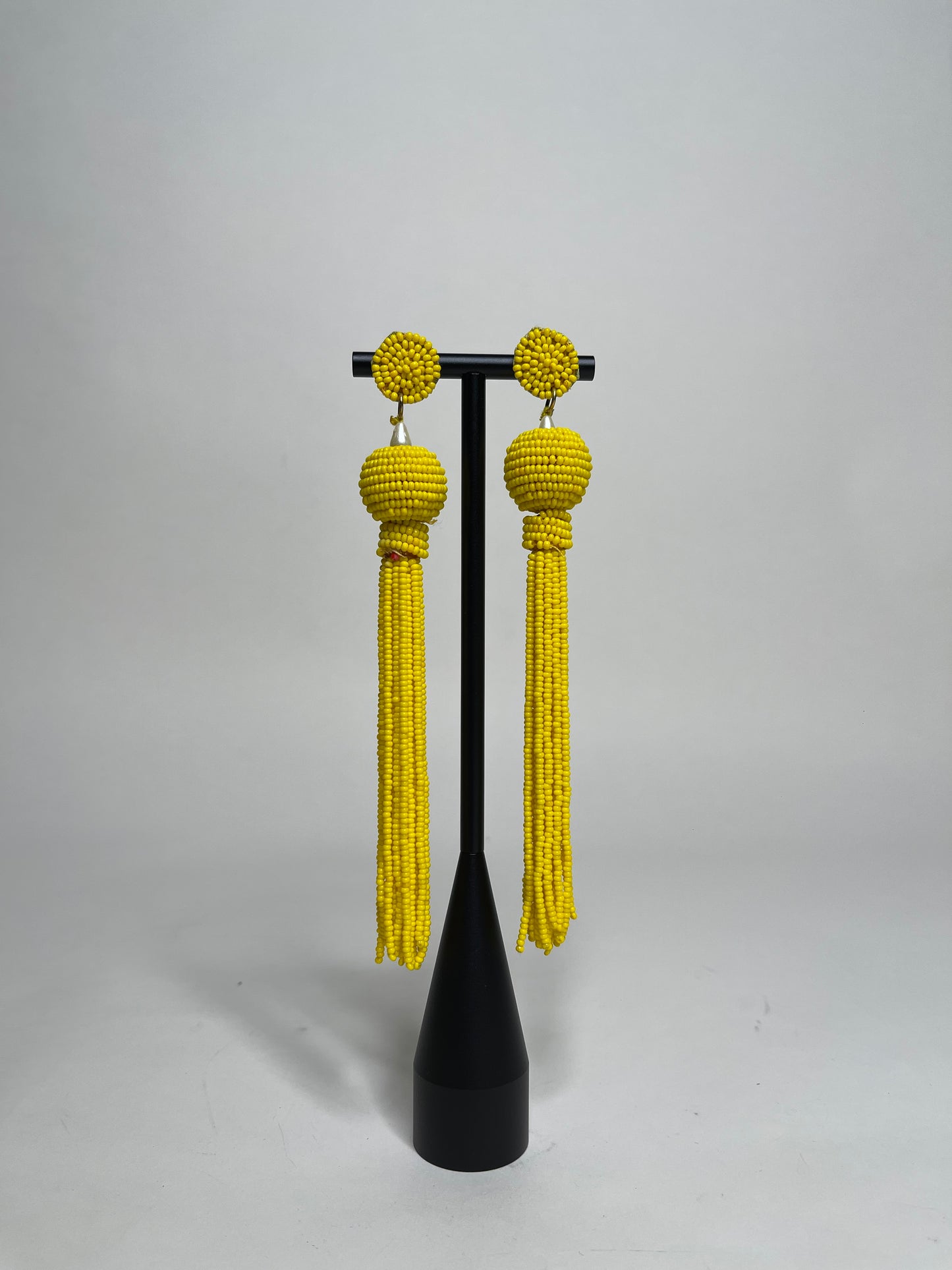 Queen Yama Seed Bead Tassel  Earrings