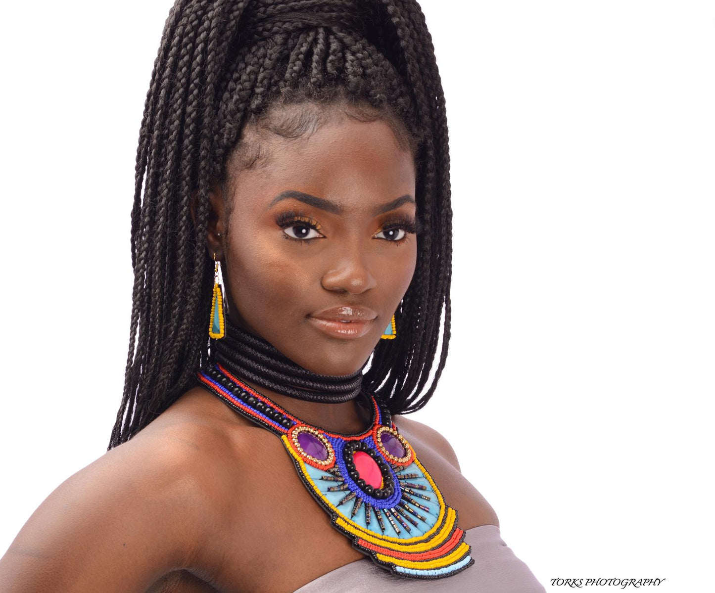 Bright Bead Bib Necklace Set