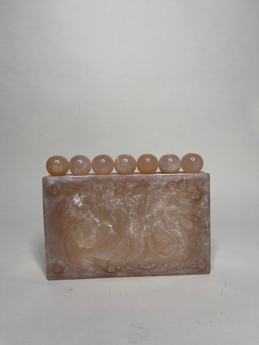 Bubble Gum Pearly Resin clutch bag