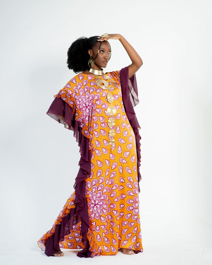 Queen N’Kama Brass Long Map Necklace