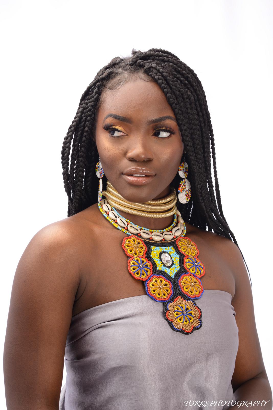 Multi Color Cowrie Shell Tribal Bib Necklace
