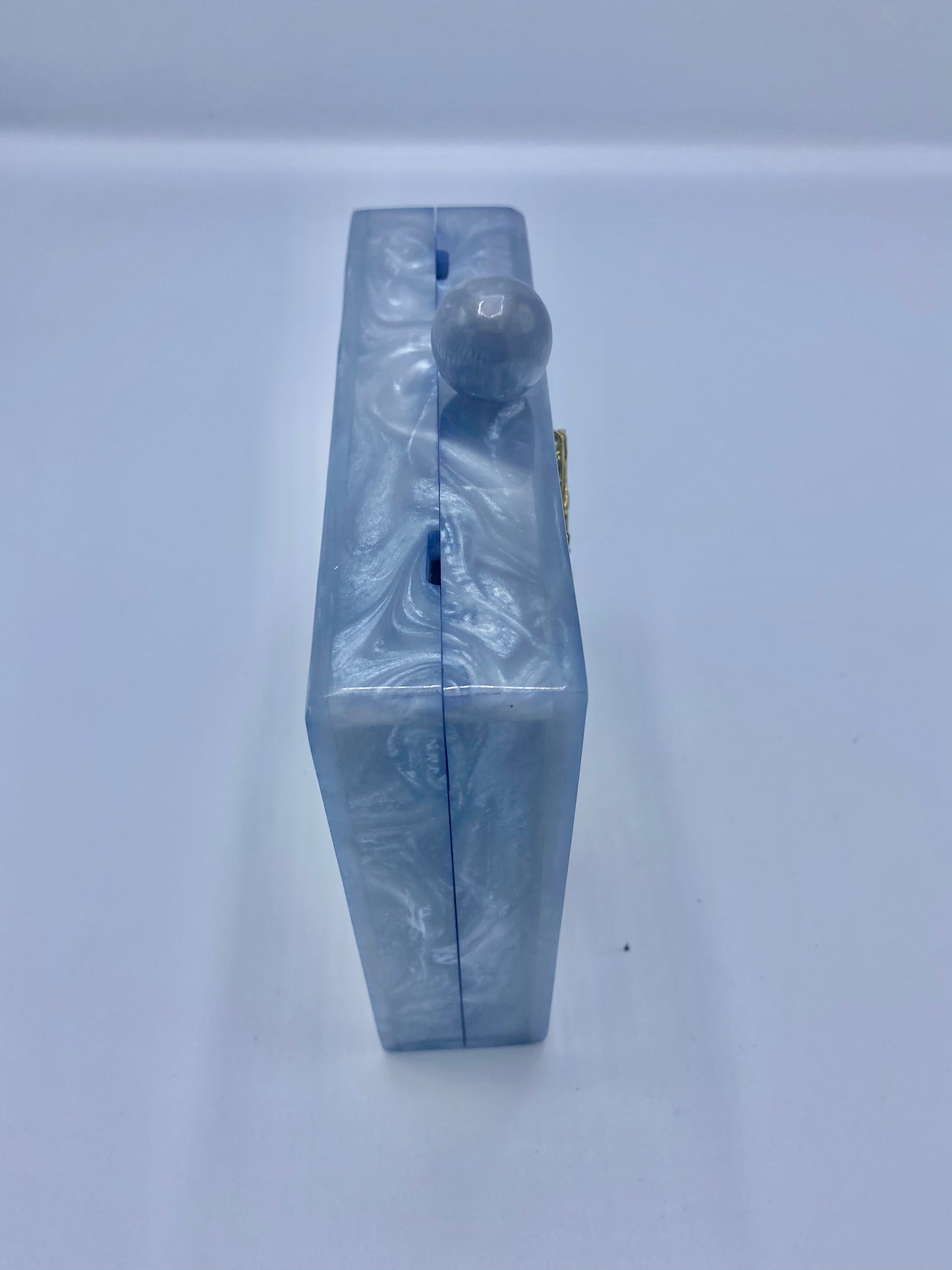 Handcrafted Square Resin with Agate Stone Clutch