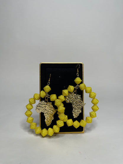 King Jimmy Beaded Earrings With The Map Of Africa
