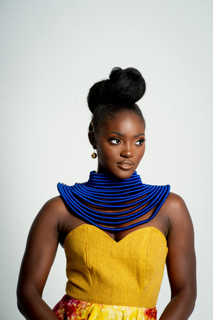 Princess Amina Of Port Loko Tribal Collar Cord Neck Ring with Magnetic Closure