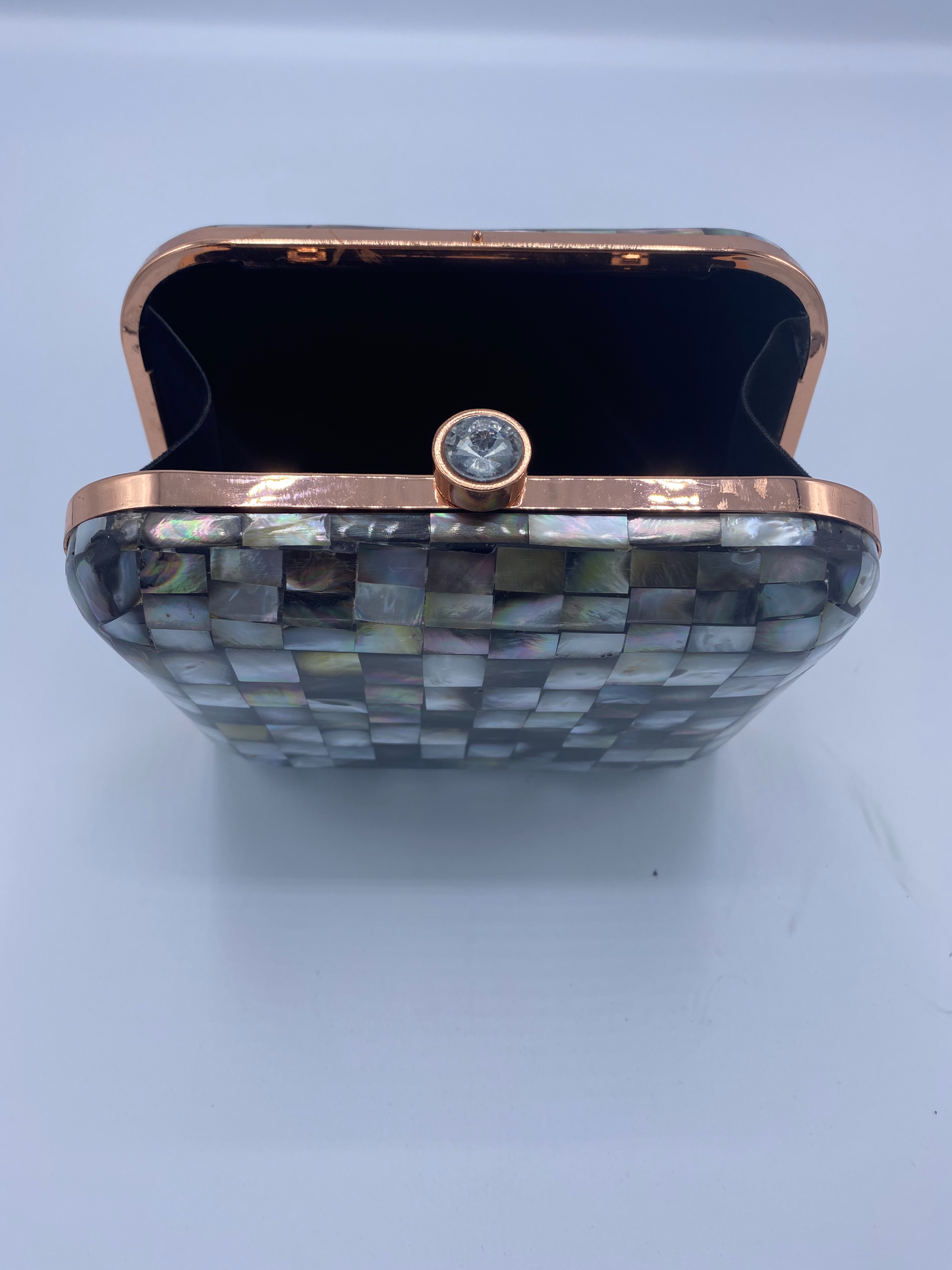 Handmade Seashell with Mother Of Pearl and Metal Clutch