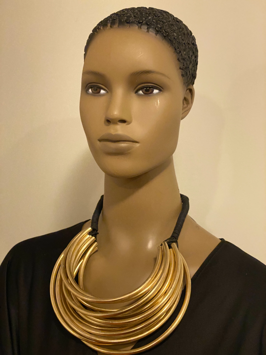 Brass Pipe With Cord Necklace