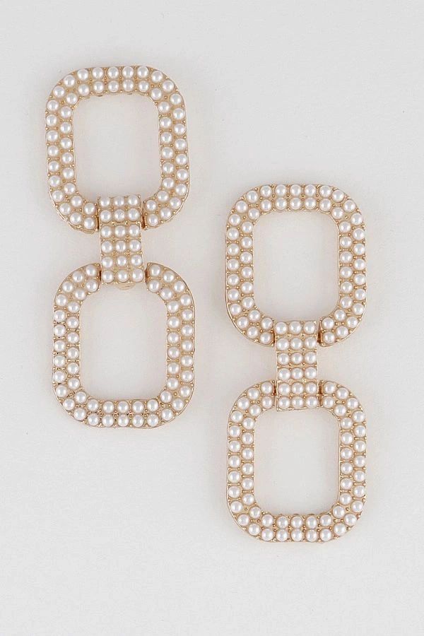 Double Rectangle Drop Earrings
