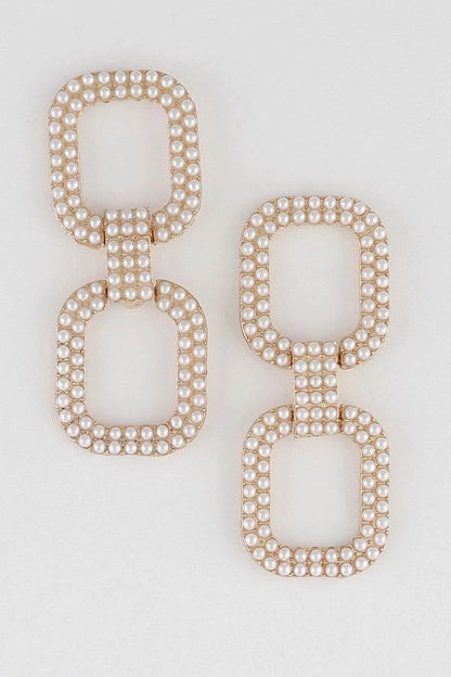 Double Rectangle Drop Earrings