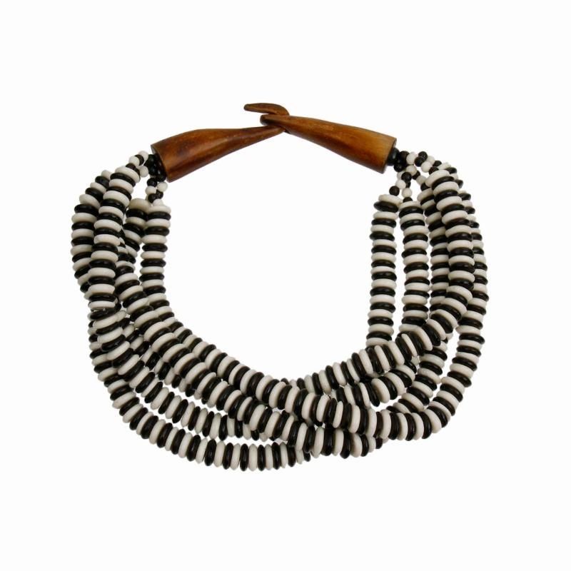 Bead Layered Twist Choker Necklace with  Closure