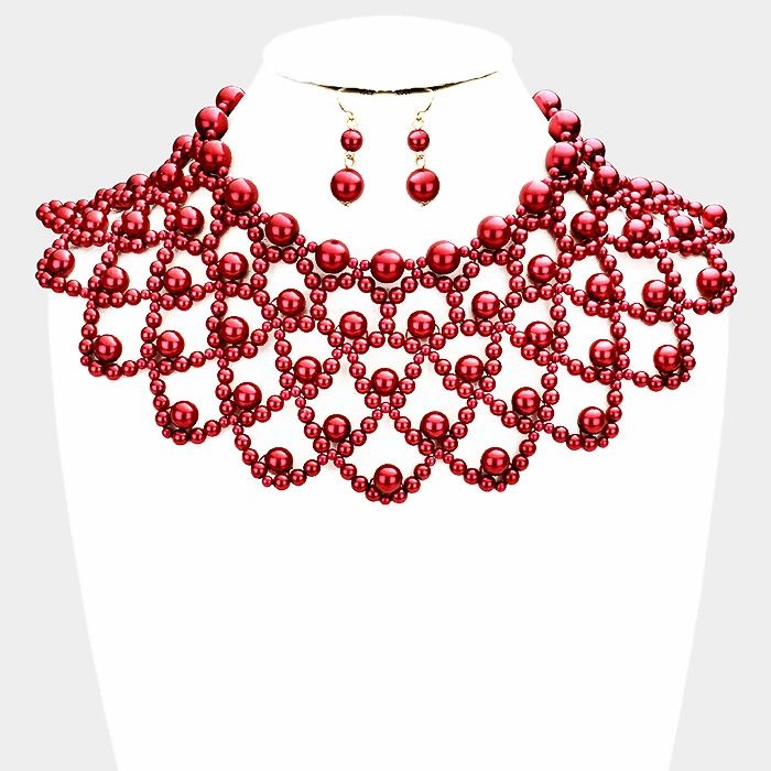 Pearl Armor Bib Choker Necklace