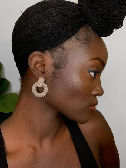 Open Cut Pearl Earring