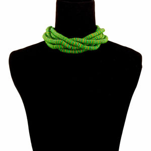 Bead Layered Twist Choker Necklace with  Closure