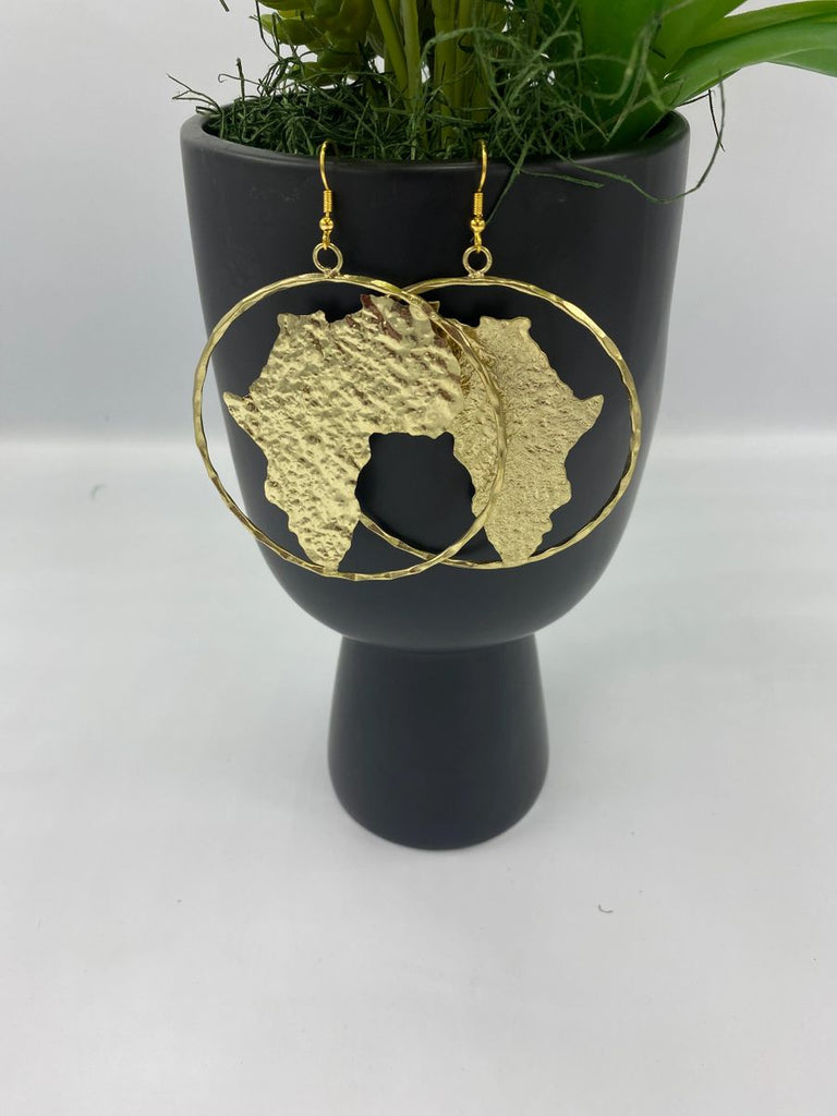 brass cast earring africa continent