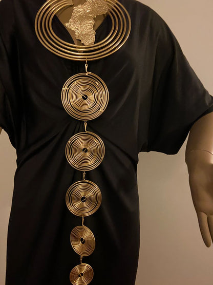 Queen N’Kama Brass Long Map Necklace