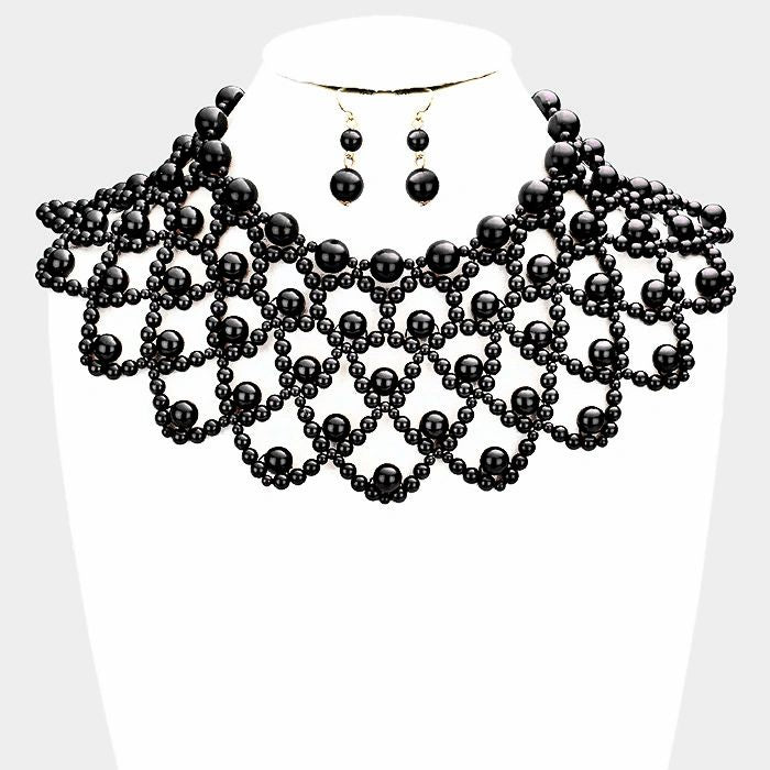 Pearl Armor Bib Choker Necklace