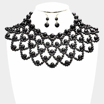 Pearl Armor Bib Choker Necklace