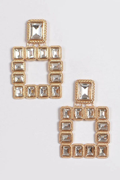 Square Gemstone Earring.