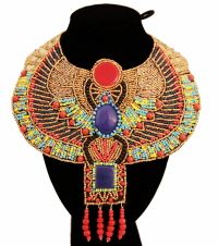 Multi Color Bead Egyptian Bib Necklace