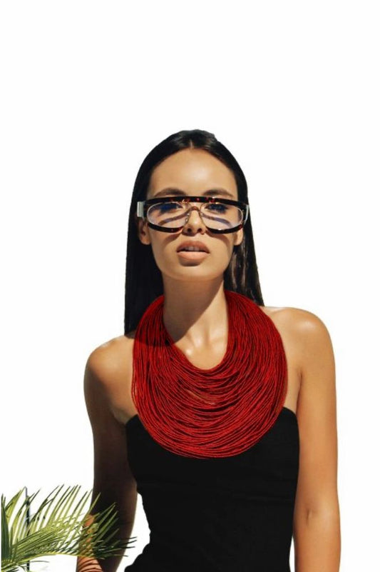 Burgundy Thread Necklace