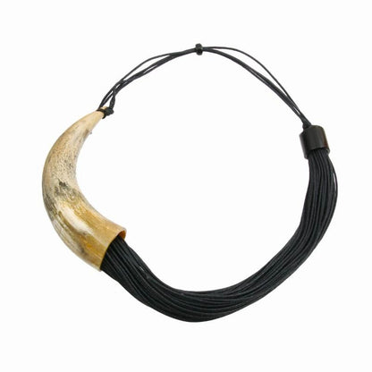 Black Leather Cord Necklace