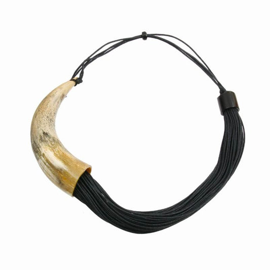 Black Leather Cord Necklace