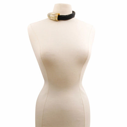 Black Leather Cord Necklace