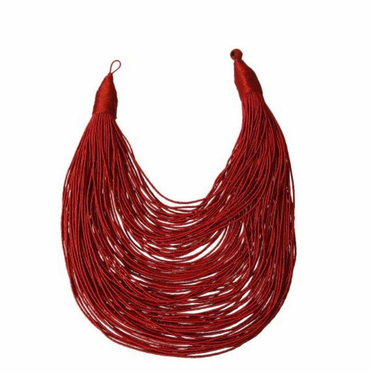 Burgundy Thread Necklace