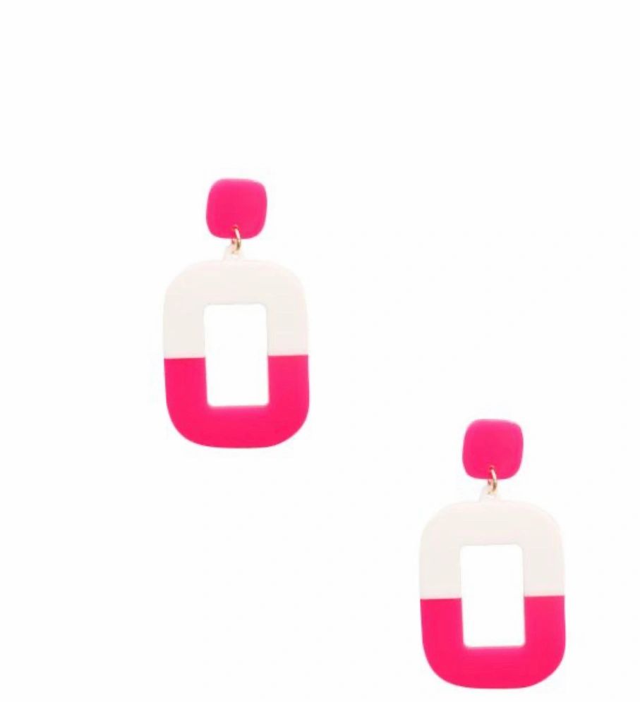 Neon Rectangle Drop Earrings