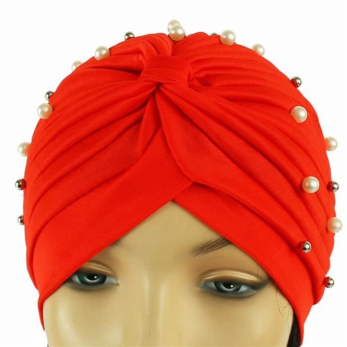 Fashion Pearl Turban Cap