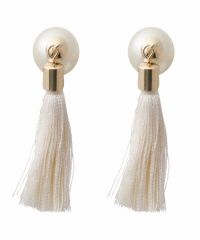 Pearl and Tassel Double Ball Earrings
