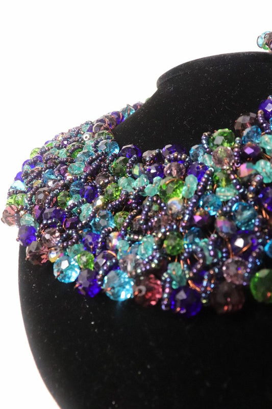 Royal Blue Bead Copper Bib