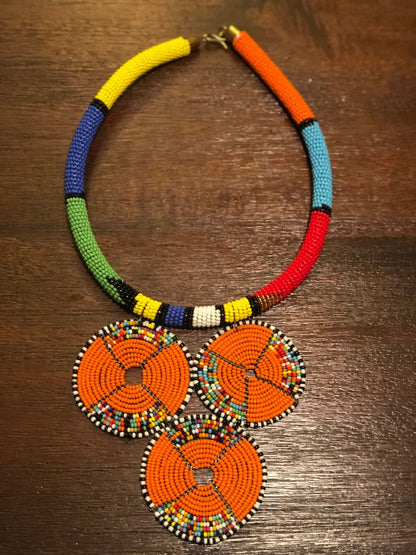 Seed Bead Zulu Maasai Style Rope Necklace