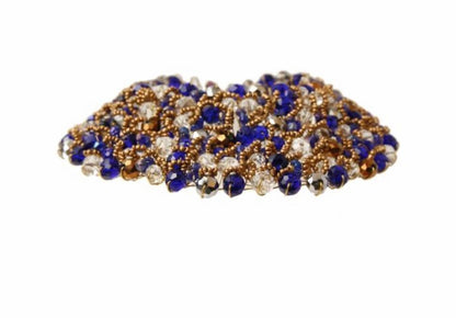 Gold and Blue Bead Copper Bib