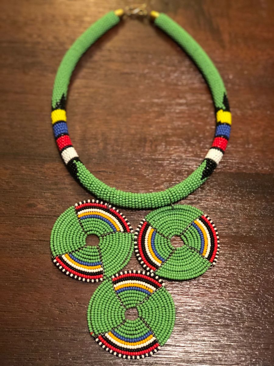 Seed Bead Zulu Maasai Style Rope Necklace