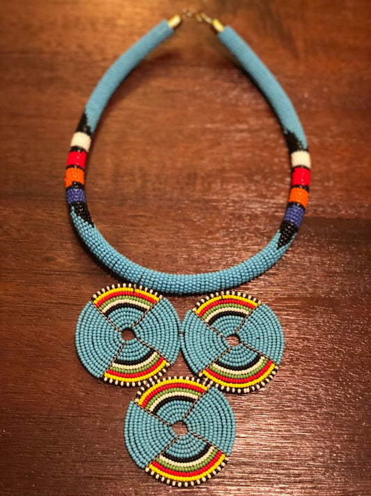 Seed Bead Zulu Maasai Style Rope Necklace