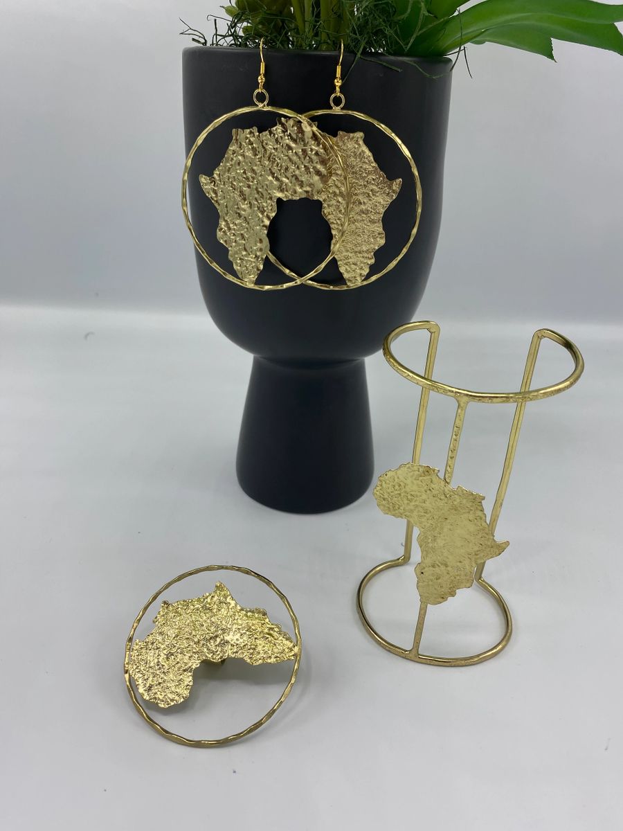 brass cast earring africa continent