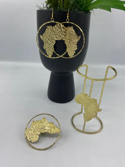 brass cast earring africa continent