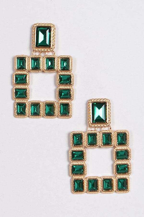 Square Gemstone Earring.