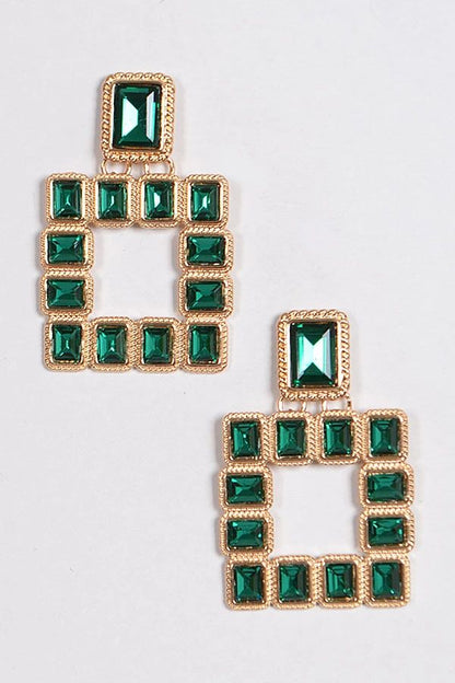 Square Gemstone Earring.