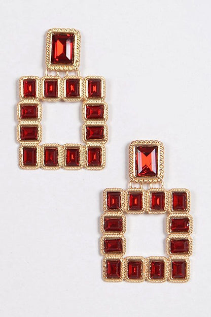 Square Gemstone Earring.