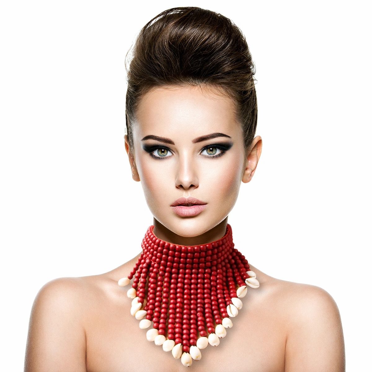 Wooden Bead and Cowrie Shell Choker