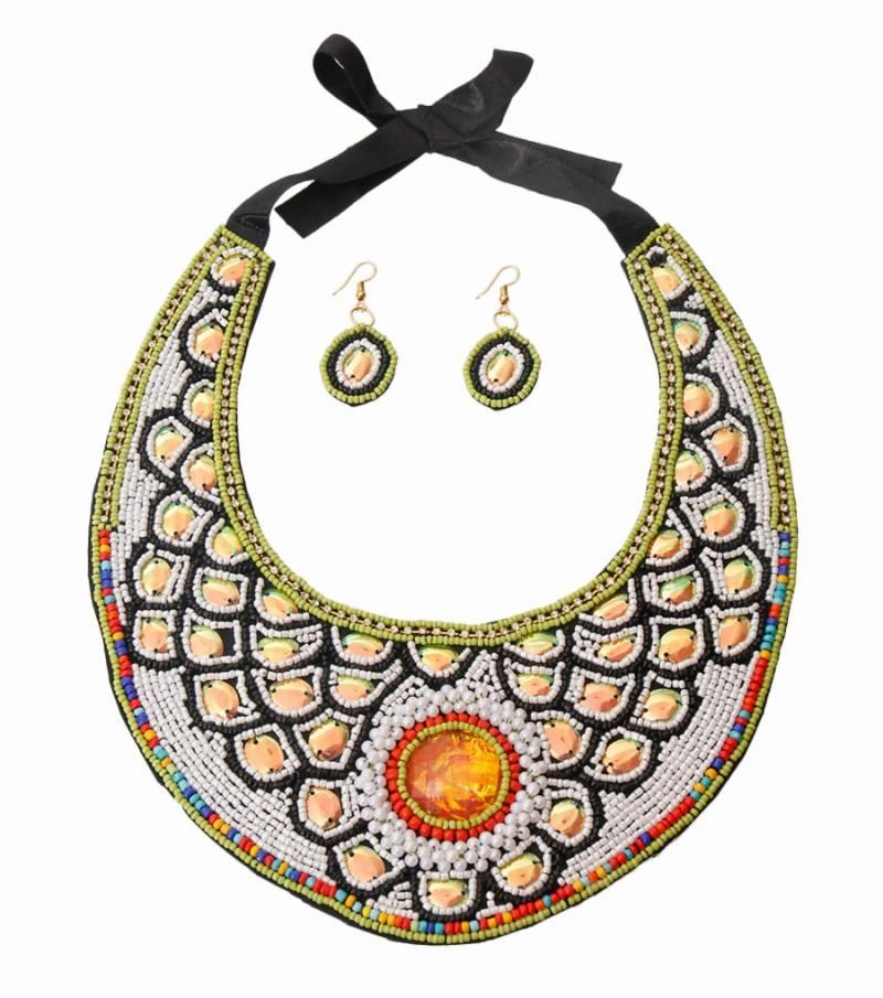 Fish Scales Bib Necklace Set